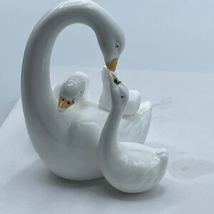 Vintage Royal Ascot swan family porcelain figurines.
